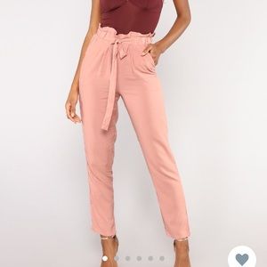 High Waisted Paper Bag Pants